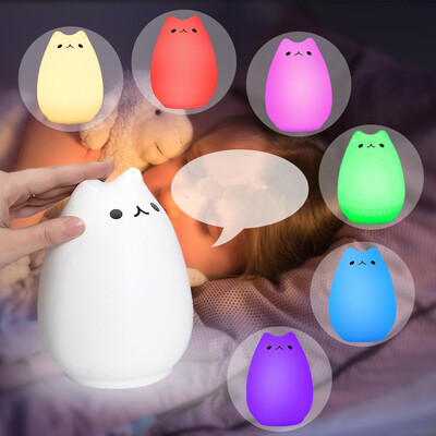Children Kids Night Light LED Cat Silicone Toy Nightlight for Baby Nursery Bedroom Lamps 8 - Color
Children Kids Night Light LED Cat Silicone Toy Nightlight for Baby Nursery Bedroom Lamps 8 - Color