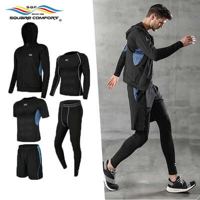 Star Jiafang workout clothes sports suit mens sportswear tights fitness suit basketball quick-drying running training suit PJ502 five-piece set blue
Star Jiafang workout clothes sports suit mens sportswear tights fitness suit basketball quick-drying running training suit PJ502 five-piece set blue