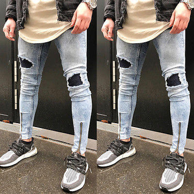 Vintage Mens Straight Hole Slim Fit Jeans Black Distressed Ripped Skinny Pants
Vintage Mens Straight Hole Slim Fit Jeans Black Distressed Ripped Skinny Pants