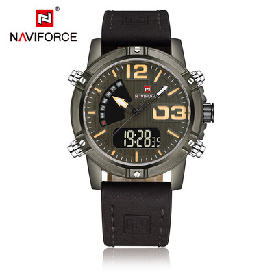 NAVIFORCE New Dual Display Quartz Digital Men Sports Watch Leather Strap Backlight Water-Proof Man Casual Wristwatch Chrono Milita
NAVIFORCE New Dual Display Quartz Digital Men Sports Watch Leather Strap Backlight Water-Proof Man Casual Wristwatch Chrono Milita