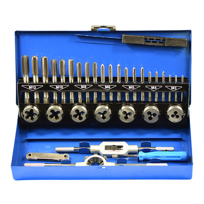 32pcsSet Alloy Steel Durable Metric Tap Die Plug Drill Bits M3-M12 Hand Tools for Metalworking
32pcsSet Alloy Steel Durable Metric Tap Die Plug Drill Bits M3-M12 Hand Tools for Metalworking