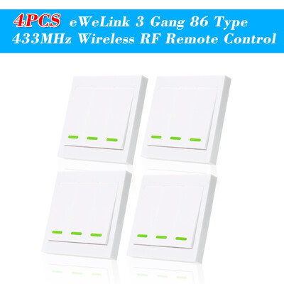 5PCS eWeLink Push Button Wall Light Switch Remote Controller 3 Gang 86 Type ONOff Switch Panel 433MHz Wireless RF Remote Control
5PCS eWeLink Push Button Wall Light Switch Remote Controller 3 Gang 86 Type ONOff Switch Panel 433MHz Wireless RF Remote Control