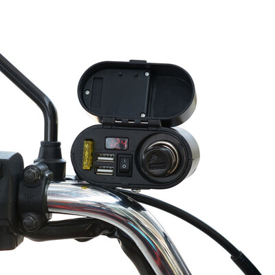 2019 New Rainproof Motorcycle Dual USB Socket Charger Power Adapter Outlet Power Mobile Phone Charger with Voltage Time Display
2019 New Rainproof Motorcycle Dual USB Socket Charger Power Adapter Outlet Power Mobile Phone Charger with Voltage Time Display