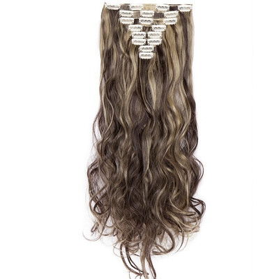24 Inches Curly 8 Pcs Full Head Clip in Hair Extensions Synthetic 8 Piece 18 Clips Hairpiece Long Wave Trendy Design for Women
24 Inches Curly 8 Pcs Full Head Clip in Hair Extensions Synthetic 8 Piece 18 Clips Hairpiece Long Wave Trendy Design for Women