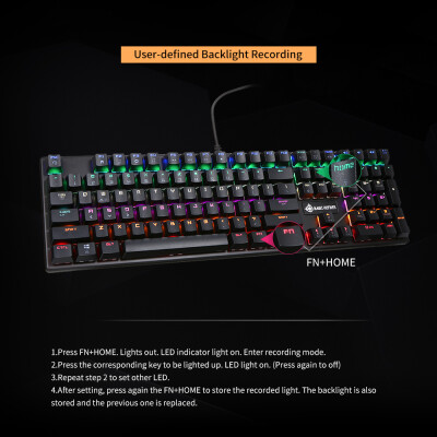 MAGIC-REFINER Mechanical Keyboard Square Keycap Gaming Keyboard 108 Keys N-key rollover USB Cable Blue Switch Backlight Keyboard w
MAGIC-REFINER Mechanical Keyboard Square Keycap Gaming Keyboard 108 Keys N-key rollover USB Cable Blue Switch Backlight Keyboard w