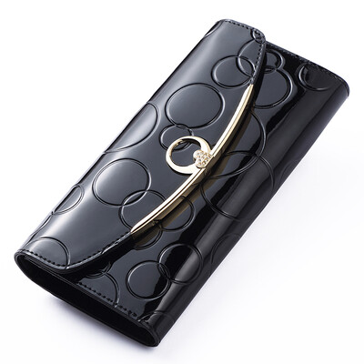 Kou a Cnoles ladies wallet leather handbag three fold fashion money wallet long wallet women Europe and the United States wind multi-card holding bag K035 black
Kou a Cnoles ladies wallet leather handbag three fold fashion money wallet long wallet women Europe and the United States wind multi-card holding bag K035 black