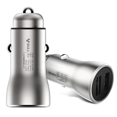 Bull BULL Car Charger Car Charger GN-U118C Silver 5V 36A Dual USB One-drag two metal material
Bull BULL Car Charger Car Charger GN-U118C Silver 5V 36A Dual USB One-drag two metal material