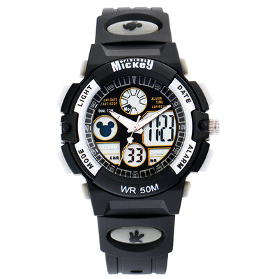 Disney (Disney) waterproof luminous children's watch boy black Mickey electronic watch multi-purpose sports table boy student watch 80008-2
Disney (Disney) waterproof luminous children's watch boy black Mickey electronic watch multi-purpose sports table boy student watch 80008-2