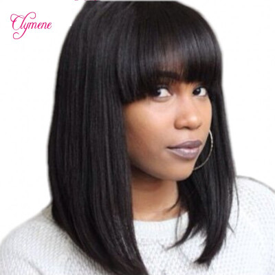 Clymene Hair Short Bob Full Lace Wigs Human Hair with Bangs 150 Densiy Full Lace Brazilian Wigs For Black Women
Clymene Hair Short Bob Full Lace Wigs Human Hair with Bangs 150 Densiy Full Lace Brazilian Wigs For Black Women