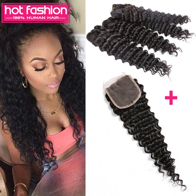 2017 Hot Fashion Hair Products 8A Malaysian Virgin Deep Wave 3 Pcs With Lace Closure 100% Human Hair With Closure Free Shipping
2017 Hot Fashion Hair Products 8A Malaysian Virgin Deep Wave 3 Pcs With Lace Closure 100% Human Hair With Closure Free Shipping