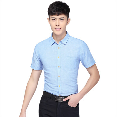 Red beans Hodo men's business casual fashion simple small square collar men's short sleeve shirt C1 blue 180 / 96A
Red beans Hodo men's business casual fashion simple small square collar men's short sleeve shirt C1 blue 180 / 96A