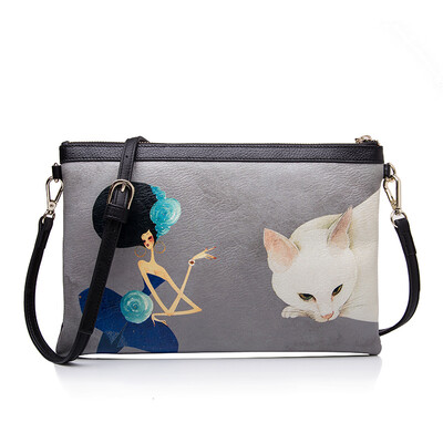 Thousands of benefits QIANBH fashion original lady holding bag cat pattern Messenger bag female 01 1518-5 111 white black
Thousands of benefits QIANBH fashion original lady holding bag cat pattern Messenger bag female 01 1518-5 111 white black