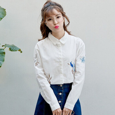 Longyue Women Korean Fashion Fashionable Embroidered Shirt Tunic Blouse LWCC172413 White L
Longyue Women Korean Fashion Fashionable Embroidered Shirt Tunic Blouse LWCC172413 White L