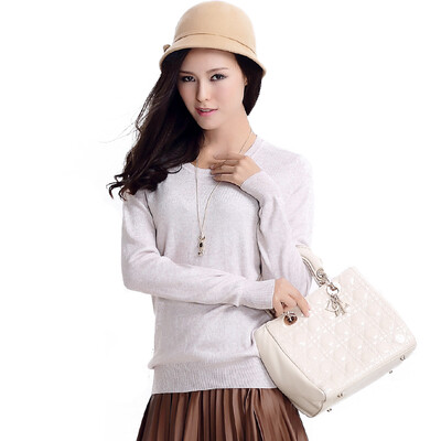 MAZOE simple multi - color short section round necked knitted bottom sweater M3028 beige
MAZOE simple multi - color short section round necked knitted bottom sweater M3028 beige
