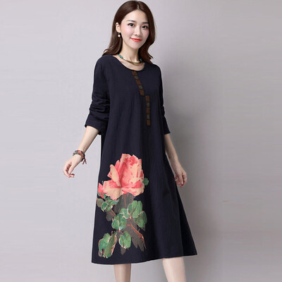 3 Colors Autumn Dress Print Full Knee-Length O-Neck Women Dress 2016 Fashion A-Line Dresses
3 Colors Autumn Dress Print Full Knee-Length O-Neck Women Dress 2016 Fashion A-Line Dresses