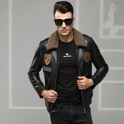 Mens leather jacket long sleeve autumn witer genuine sheepskin coat real leather the newest loose style with warm padding
Mens leather jacket long sleeve autumn witer genuine sheepskin coat real leather the newest loose style with warm padding