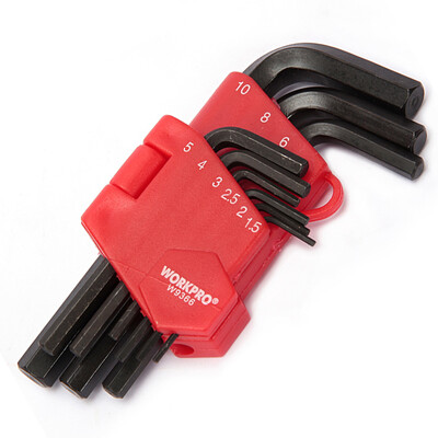 WORKPRO W9365 Hexagon Socket 9 set Long ball wrench Set Vanadium steel metric combination
WORKPRO W9365 Hexagon Socket 9 set Long ball wrench Set Vanadium steel metric combination