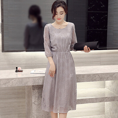 Silk Chester 2017 Autumn Women&39s Sleeve Long Sleeve Korean Lace Lace Dress With Belt S71R0522A11S Gray S
Silk Chester 2017 Autumn Women&39s Sleeve Long Sleeve Korean Lace Lace Dress With Belt S71R0522A11S Gray S