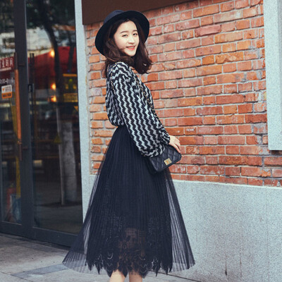Long Yue women's high waist pleated skirt loose waist pure color lace in the long paragraph skirt LWQZ173104 black uniform
Long Yue women's high waist pleated skirt loose waist pure color lace in the long paragraph skirt LWQZ173104 black uniform