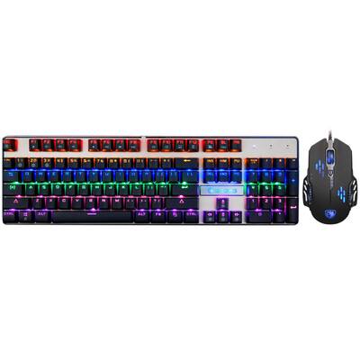 Saisi Sades Pixie mouse&keyboard set of computer games mechanical keyboard mouse set colorful Wrangler style Jedi survival to eat chicken weapon white mixed black
Saisi Sades Pixie mouse&keyboard set of computer games mechanical keyboard mouse set colorful Wrangler style Jedi survival to eat chicken weapon white mixed black