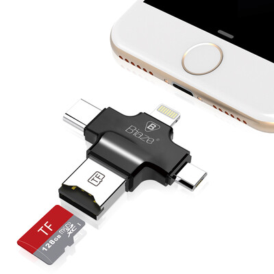 BIAZE four-in-one card reader black phone U disk inserted TF card OTG external USB type Type-C mobile phone dual-use for Apple&Andrews
BIAZE four-in-one card reader black phone U disk inserted TF card OTG external USB type Type-C mobile phone dual-use for Apple&Andrews