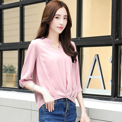 Si Bo homes female 2017 spring lotus pink V-neck fashion short paragraph seven-point sleeve chiffon shirt S71R0290A972L lotus purple
Si Bo homes female 2017 spring lotus pink V-neck fashion short paragraph seven-point sleeve chiffon shirt S71R0290A972L lotus purple