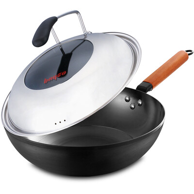 Baige BAYCO fine iron wok 32cm wooden handle poly energy ring thickening fine iron wok can be set with lid BG1184
Baige BAYCO fine iron wok 32cm wooden handle poly energy ring thickening fine iron wok can be set with lid BG1184