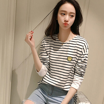 Longyue Women&39s Striped Long Sleeve T-shirt Smile College Style Wind Simple Lingerie LWTC173417 White
Longyue Women&39s Striped Long Sleeve T-shirt Smile College Style Wind Simple Lingerie LWTC173417 White