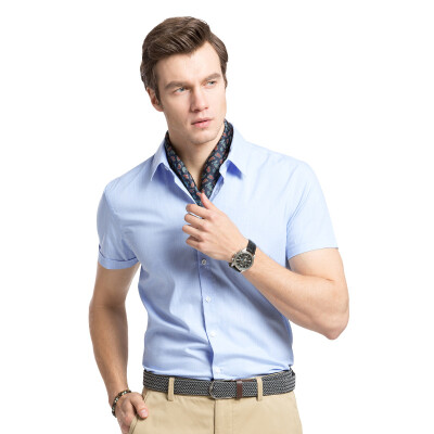 Camel (CAMEL) men's summer fashion green collar collar Slim solid color business short-sleeved shirt X7E257237 light purple 40
Camel (CAMEL) men's summer fashion green collar collar Slim solid color business short-sleeved shirt X7E257237 light purple 40