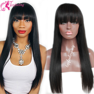 Brazilian Human Hair Wigs With Bangs Glueless Lace Front Wigs Silk Straight Virgin Hair Natural Color
Brazilian Human Hair Wigs With Bangs Glueless Lace Front Wigs Silk Straight Virgin Hair Natural Color