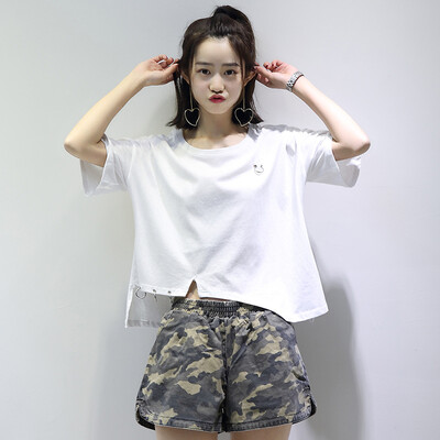 City plus CITYPLUS literary Fan loose loose thin round neck pierced irregular hem T shirt CWTD174474 white
City plus CITYPLUS literary Fan loose loose thin round neck pierced irregular hem T shirt CWTD174474 white