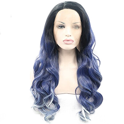 Anogol Glueless Long Body Wave Blue Mix White Ombre Black Roots Heat Resistant Hair Wigs For Women Synthetic Lace Front Wig
Anogol Glueless Long Body Wave Blue Mix White Ombre Black Roots Heat Resistant Hair Wigs For Women Synthetic Lace Front Wig