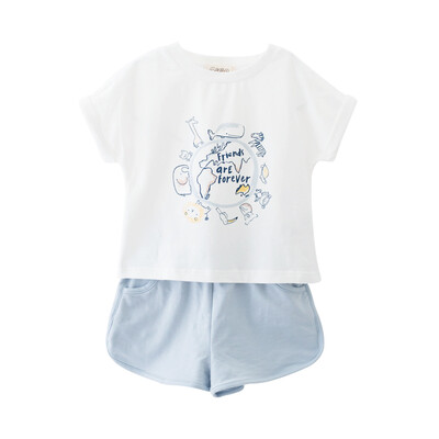 Cicie children 's clothing children' s girls leisure short - sleeved cotton two - piece suit 172030 blue
Cicie children 's clothing children' s girls leisure short - sleeved cotton two - piece suit 172030 blue