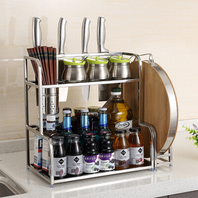 Ai heart is still kitchen racks storage rack stainless steel 201 two-tier upgrade section ladder knife racks 2050S (with chopsticks cage, two hooks, chopping board rack
Ai heart is still kitchen racks storage rack stainless steel 201 two-tier upgrade section ladder knife racks 2050S (with chopsticks cage, two hooks, chopping board rack