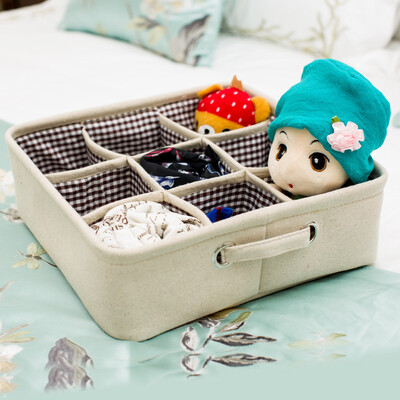 Yidiou EDO cotton&linen underwear storage box underwear socks bra finishing box storage box multi-class classification box TH1196
Yidiou EDO cotton&linen underwear storage box underwear socks bra finishing box storage box multi-class classification box TH1196