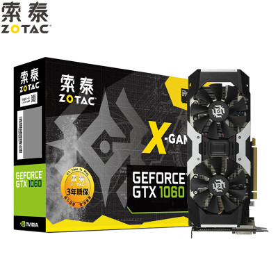 

ZOTAC GeForce GTX1060-3GD5 X-GAMING OC 1569-1784MHz / 8008MHz 3G / 192bit GDDR5 PCI-E Graphics