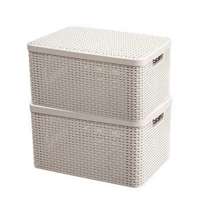 JEKO&JEKO plastic fashion sundries storage basket storage box 2 Pack storage box storage box storage box clothes toy rattan storage basket milky white SWB-5373
JEKO&JEKO plastic fashion sundries storage basket storage box 2 Pack storage box storage box storage box clothes toy rattan storage basket milky white SWB-5373