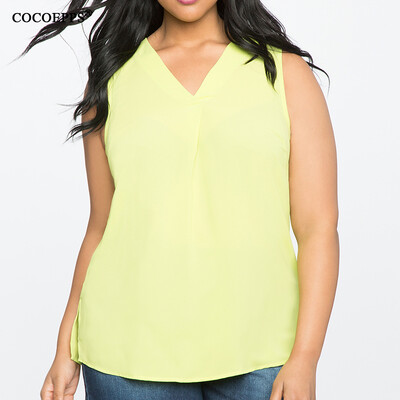 COCOEPPS Sleeveless Chiffon V neck women tops big sizes new 2017 Casual summe style plus size women Loose blouse blue greed tops
COCOEPPS Sleeveless Chiffon V neck women tops big sizes new 2017 Casual summe style plus size women Loose blouse blue greed tops