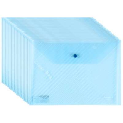 GuangBo 20 Pack Thick Transparent File Bag Snap Button Information Bag Office Supplies Blue A6399
GuangBo 20 Pack Thick Transparent File Bag Snap Button Information Bag Office Supplies Blue A6399