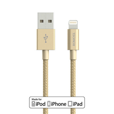 Romanesil ROMOSS Lightning MFi certification data charging nylon braided round wire CB13n soil Hao gold apple
Romanesil ROMOSS Lightning MFi certification data charging nylon braided round wire CB13n soil Hao gold apple