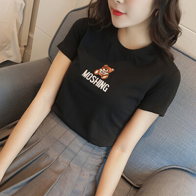 Longyue Women Korean Slim Cute Bear T-Shirt Short Sleeve T-Shirt Half-Sleeve Casual Wild Shirt LWTD172201 Black L
Longyue Women Korean Slim Cute Bear T-Shirt Short Sleeve T-Shirt Half-Sleeve Casual Wild Shirt LWTD172201 Black L