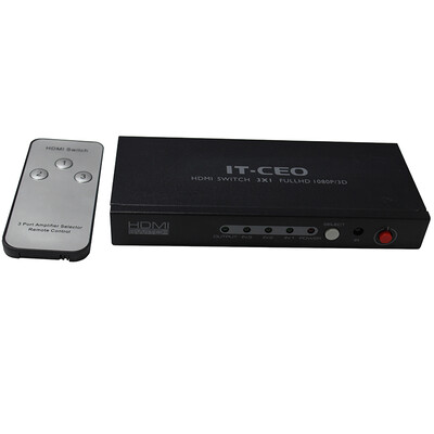 IT-CEO HDMI Switcher 3 in 1 out of the three 1080P HD 3D video distributor computer box TV with remote control display sharing black Y3QF-3
IT-CEO HDMI Switcher 3 in 1 out of the three 1080P HD 3D video distributor computer box TV with remote control display sharing black Y3QF-3