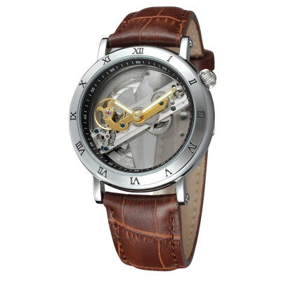 FORSINING high-grade waterproof leather steel belt double through hollow automatic mechanical watch mens watch
FORSINING high-grade waterproof leather steel belt double through hollow automatic mechanical watch mens watch