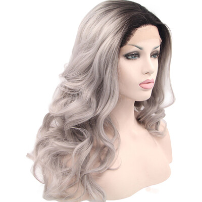 Anogol 2 Tones Long Wavy Sliver Grey Ombre Dark Roots Peruca Laco Sintetico Heat Resistant Natural Wigs Synthetic Lace Front Wig
Anogol 2 Tones Long Wavy Sliver Grey Ombre Dark Roots Peruca Laco Sintetico Heat Resistant Natural Wigs Synthetic Lace Front Wig