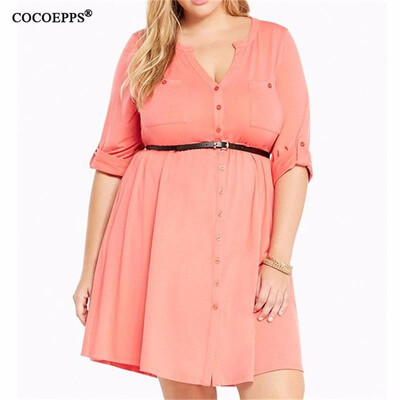 COCOEPPS 2017 Autumn Women Dresses big size Solid Deep V-Neck Button Lady Dresses plus size casual Dress Work Wear Robes L-6XL
COCOEPPS 2017 Autumn Women Dresses big size Solid Deep V-Neck Button Lady Dresses plus size casual Dress Work Wear Robes L-6XL