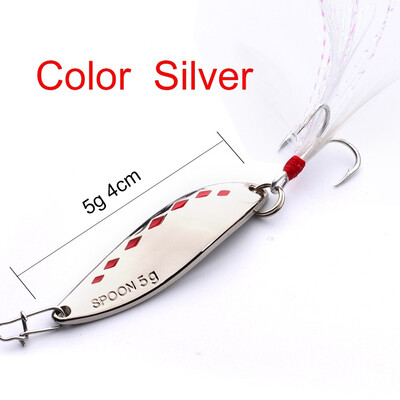 1pc Spoon Fishing Lures 20g-15g-10g-5g Metal Fishing Bait Silver/Gold Spoon Bass Baits Feather Hook Fishing Tackle
1pc Spoon Fishing Lures 20g-15g-10g-5g Metal Fishing Bait Silver/Gold Spoon Bass Baits Feather Hook Fishing Tackle