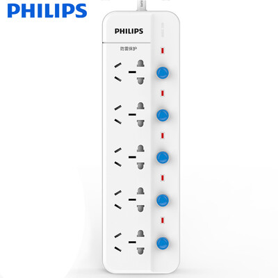 Philips PHILIPS the new national standard socket row row row plug wiring board drag line board 5 18 m full length SPD lightning protection surge protection switch
Philips PHILIPS the new national standard socket row row row plug wiring board drag line board 5 18 m full length SPD lightning protection surge protection switch