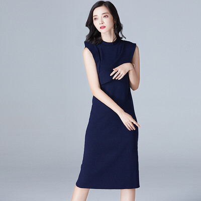 2017 autumn new elegant and delicate round neck sleeveless splicing Slim knit dress autumn
2017 autumn new elegant and delicate round neck sleeveless splicing Slim knit dress autumn