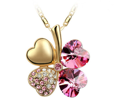Four Leaf Clover Necklaces Pendant Heart Austria Crystal 18K Gold Plating Vintage Fashion Jewelry For Women 900
Four Leaf Clover Necklaces Pendant Heart Austria Crystal 18K Gold Plating Vintage Fashion Jewelry For Women 900