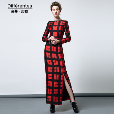DF · RS Autumn&winter new long paragraph Slim Plaid dress word shoulder long sleeve temperamen
DF · RS Autumn&winter new long paragraph Slim Plaid dress word shoulder long sleeve temperamen